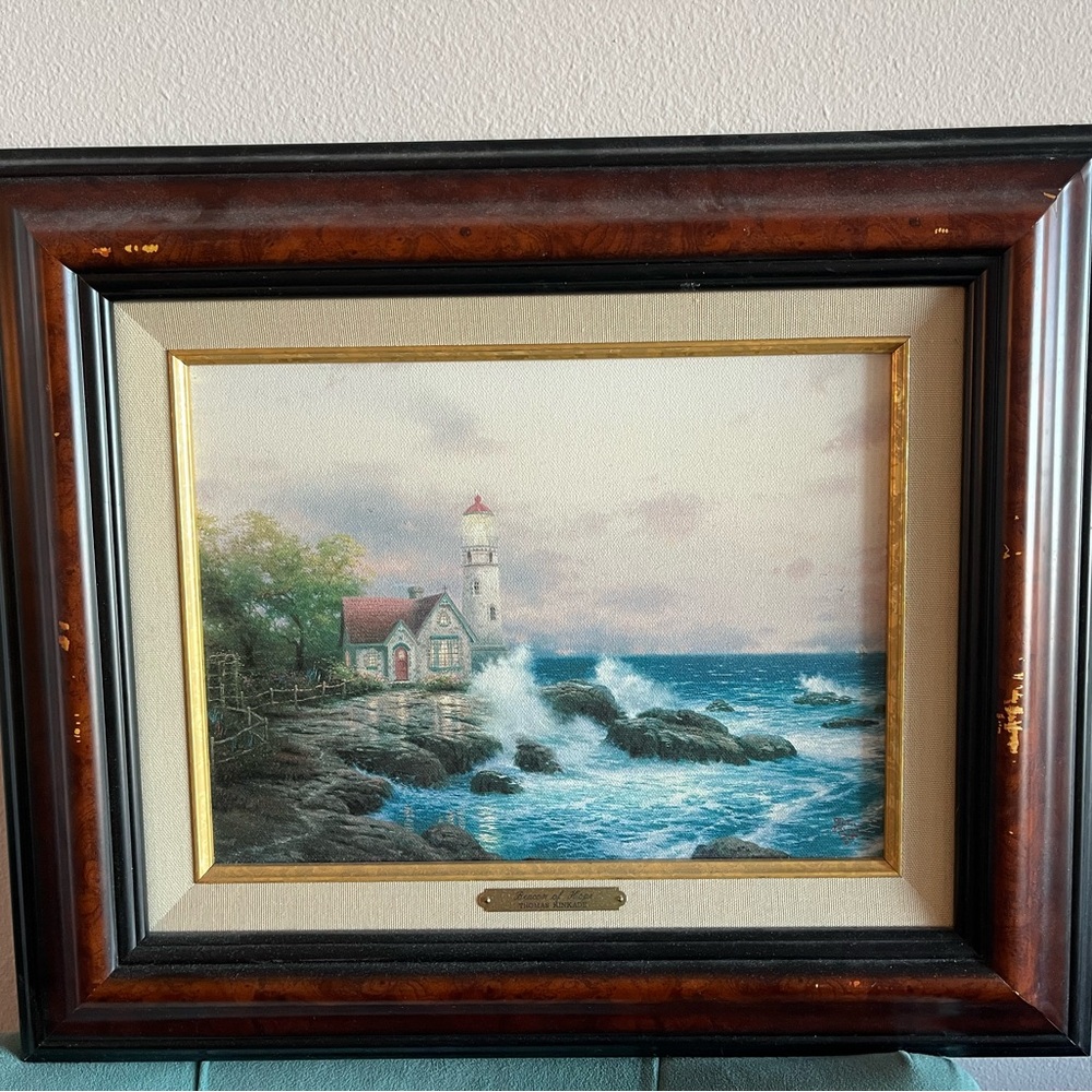 Thomas Kinkade “Beacon of Hope” Authenticated 1998 Edition Framed Print